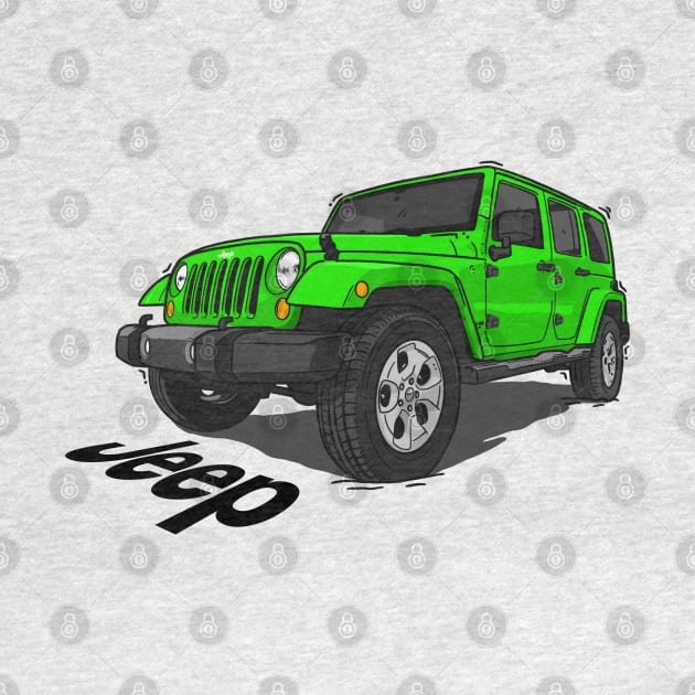 Jeep Wrangler - Green by 4x4 Sketch